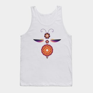 Mandala Honey Bee | Onyx Ruby Citrine Black Red Yellow White Tank Top